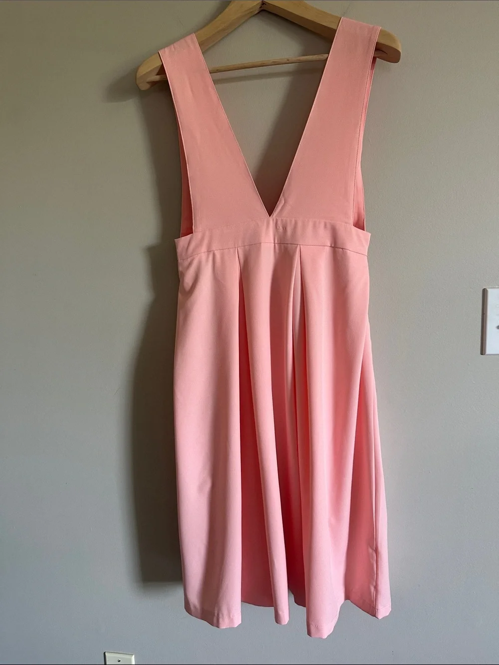 Pink Plunge V Neck Midi Dress - Picture 6 of 9